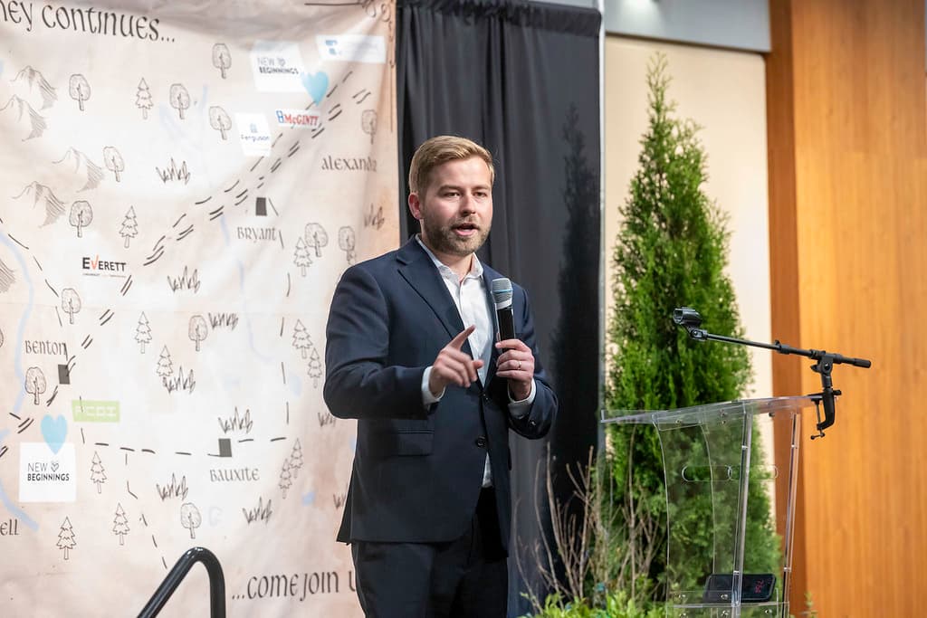 Secretary Cole Jester at a New Beginnings event, April 2026
